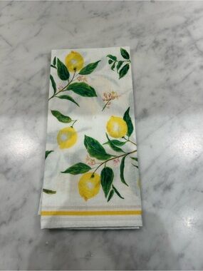 Lemon Print Cotton Napkin Set (8) - Yellow & Green